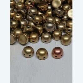 2-Hole Cabochon 6mm Metallic Mix