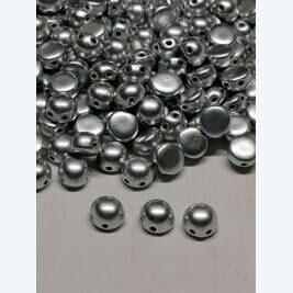 2-Hole Cabochon 6mm Aluminium Silver