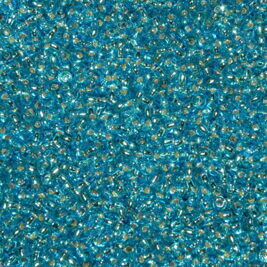 Saatperlen Duracoat Silver Lined Aqua 3mm