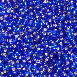 Saatperlen Royal Blue Silver Lined 3mm